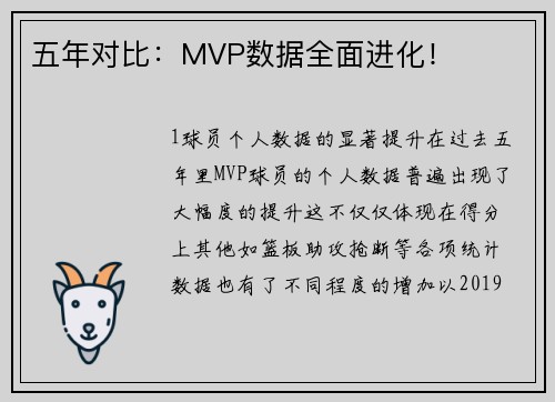 五年对比：MVP数据全面进化！